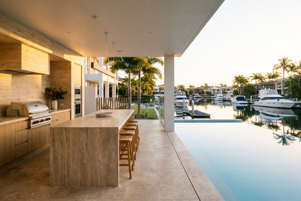 A completed alfresco kitchen build on the Gold Coast