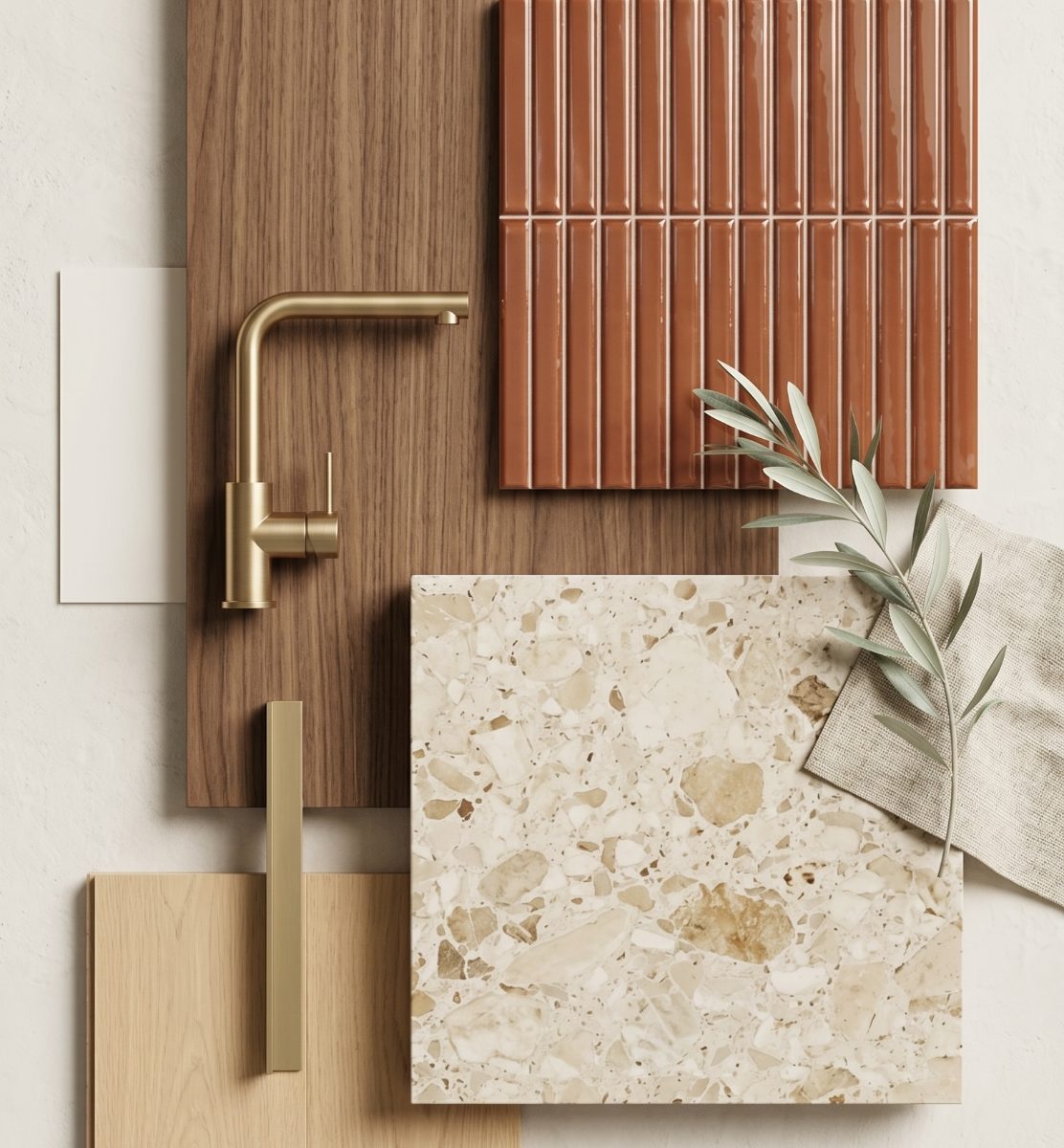 Kitchen material flat lay