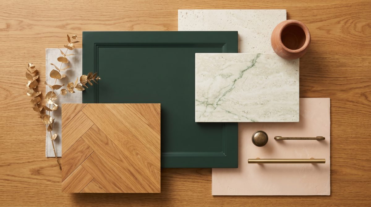 Wine room material flat lay
