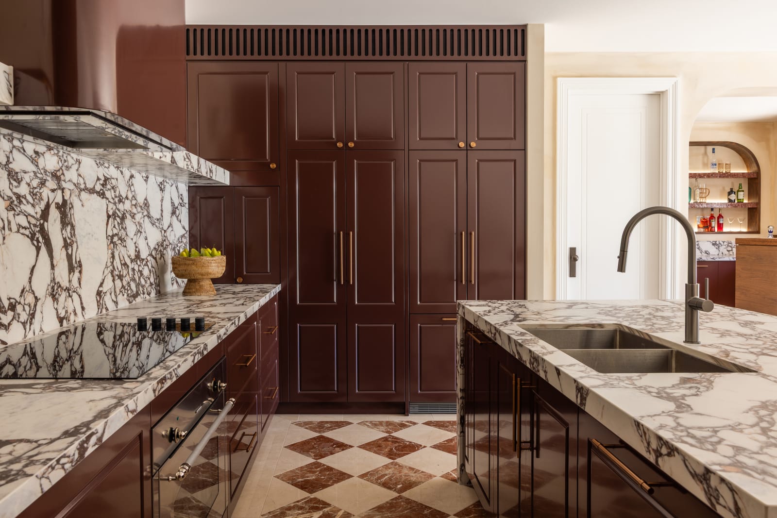 The finished kitchen, built from the design