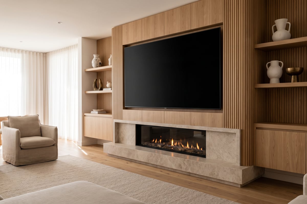 A completed media wall on the Gold Coast